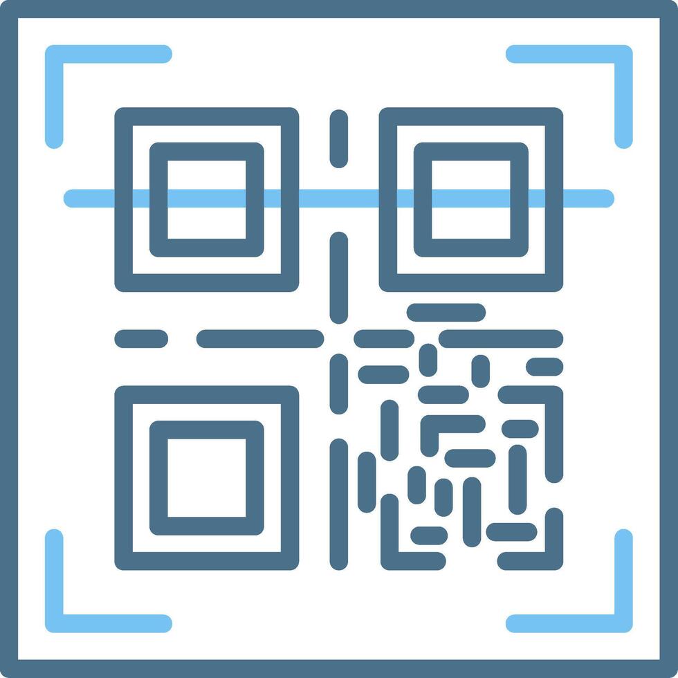 Qr Code Line Two Colour Icon Design vector