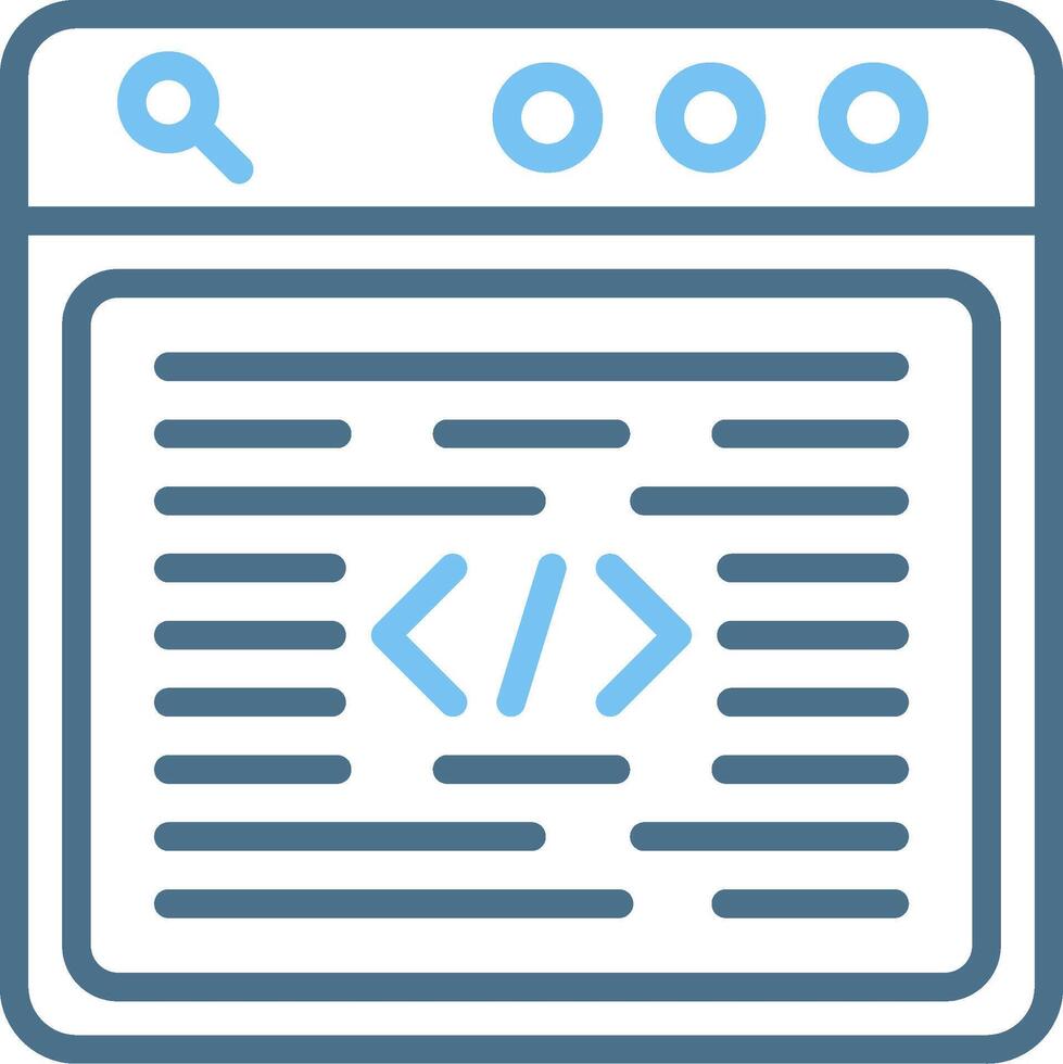 Programming Language Line Two Colour Icon Design vector