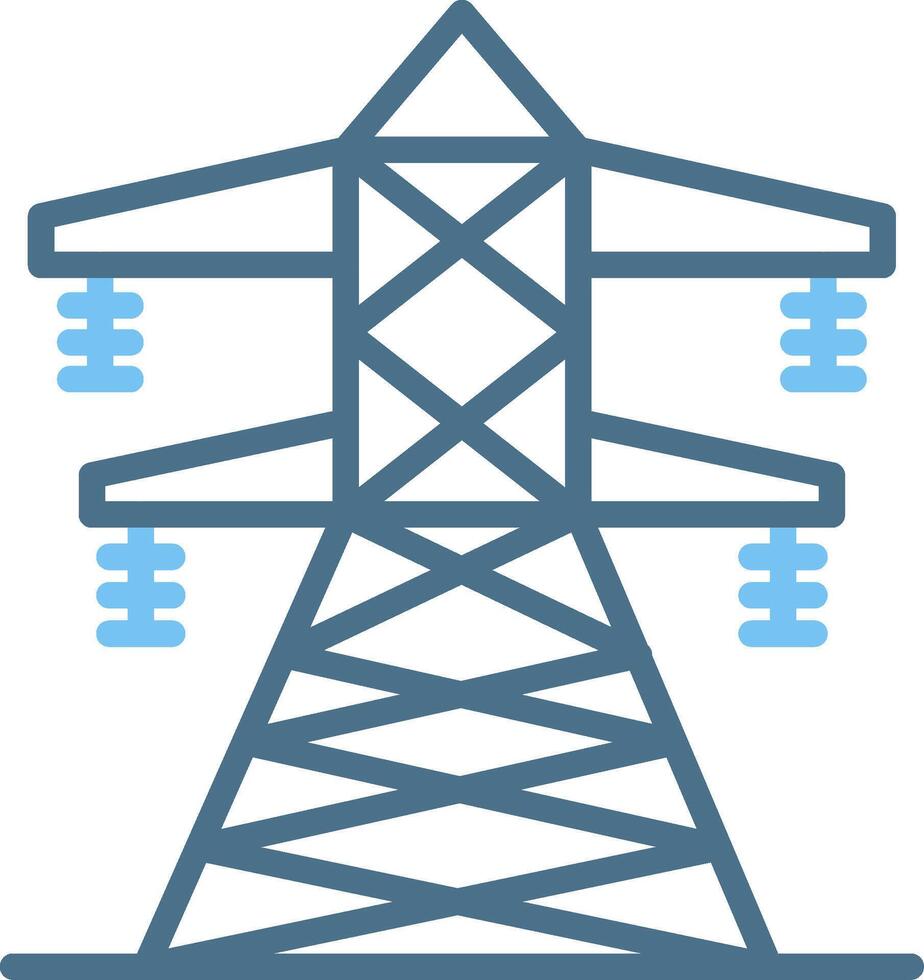 Transmission Tower Line Two Colour Icon Design vector