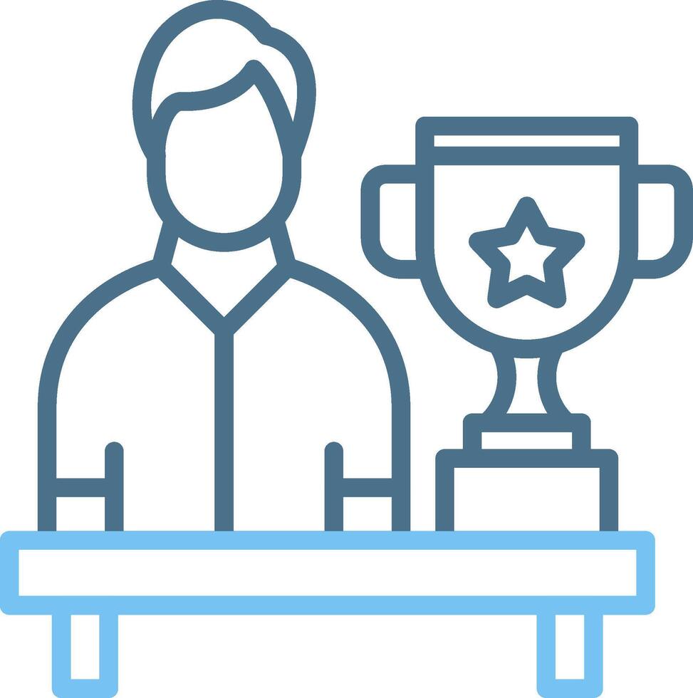 Winner Line Two Colour Icon Design vector