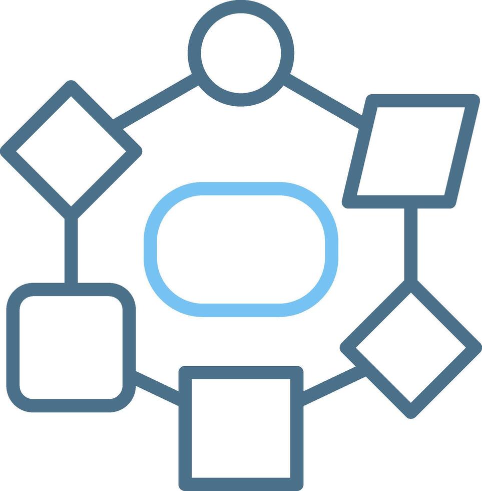 Blockchain Line Two Colour Icon Design vector