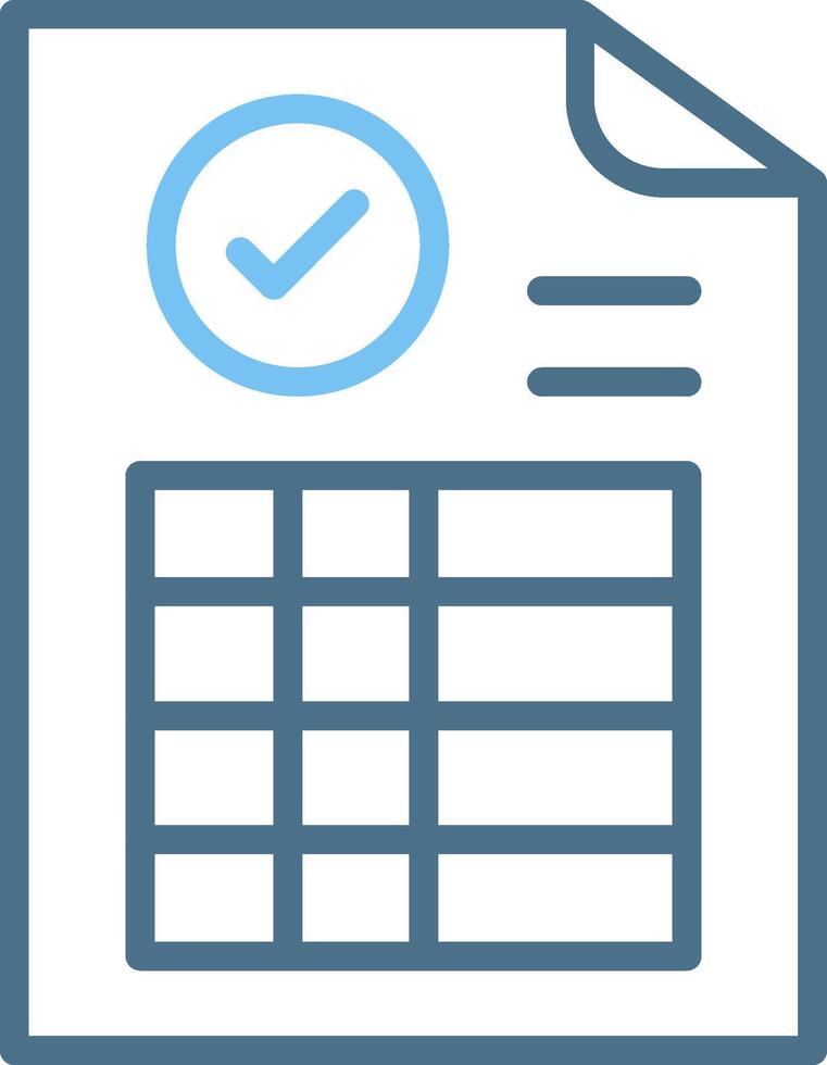 Frequency table Line Two Colour Icon Design vector