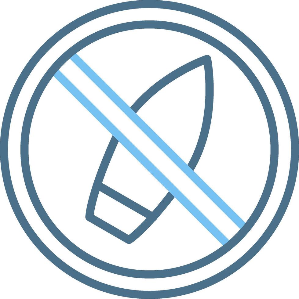 No Surf Line Two Colour Icon Design vector