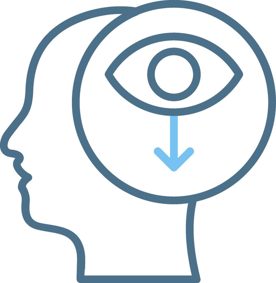 Self awareness Line Two Colour Icon Design vector