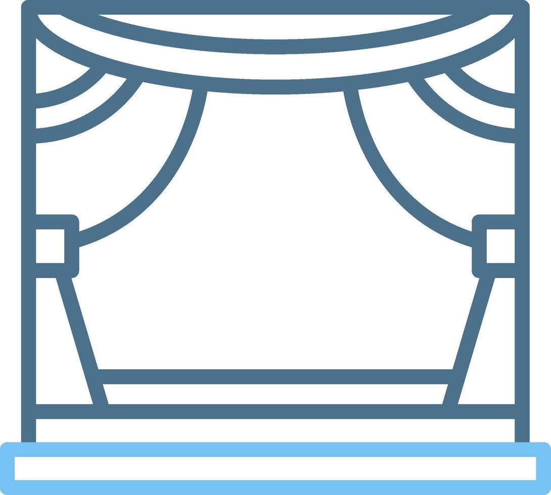 Stage Line Two Colour Icon Design vector