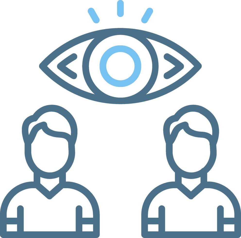 Supervision Line Two Colour Icon Design vector