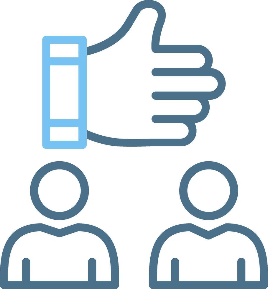 Thumbs Up Line Two Colour Icon Design vector