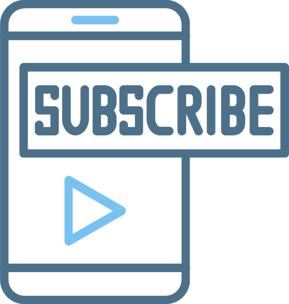 Subscribe Line Two Colour Icon Design vector