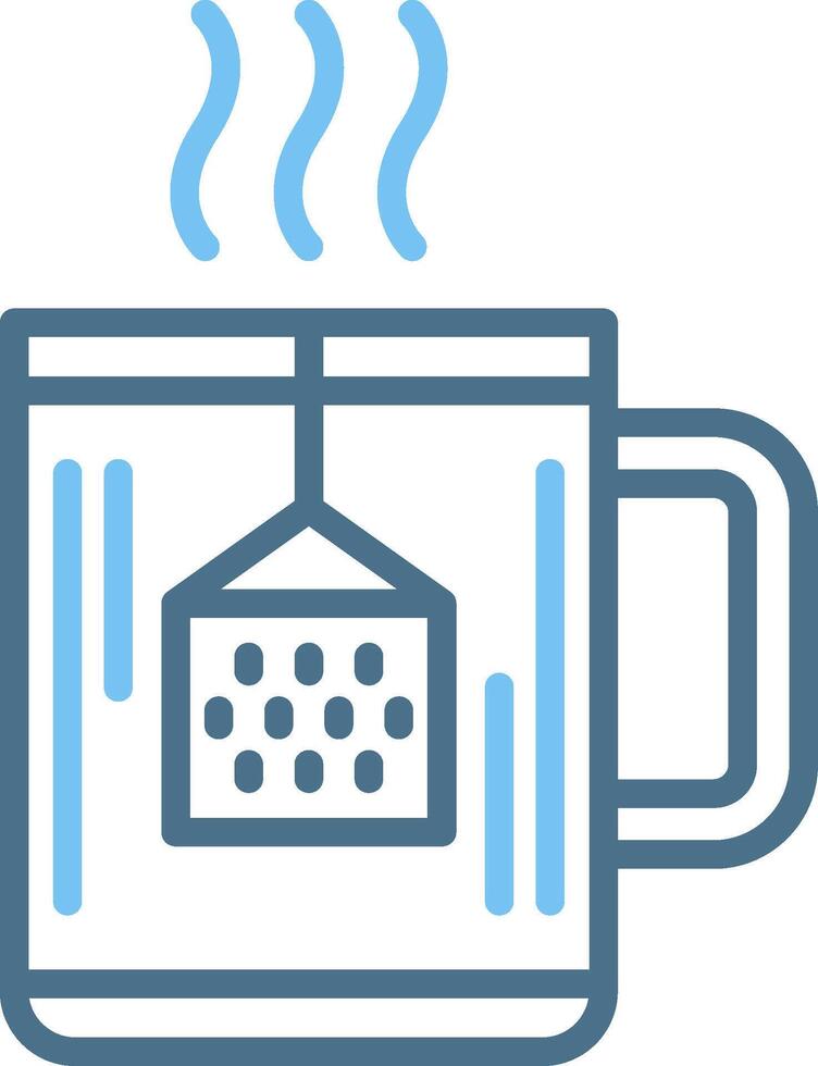 Hot Tea Line Two Colour Icon Design vector