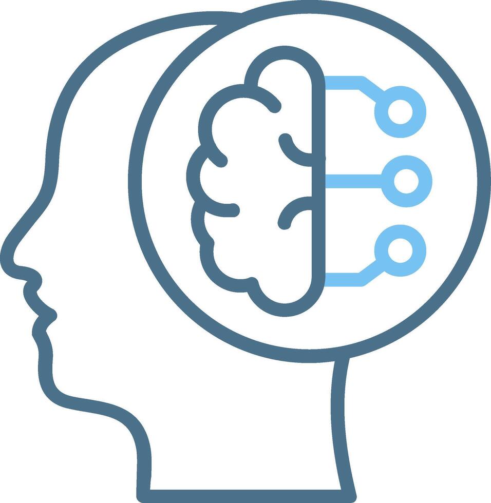 Intelligence Line Two Colour Icon Design vector