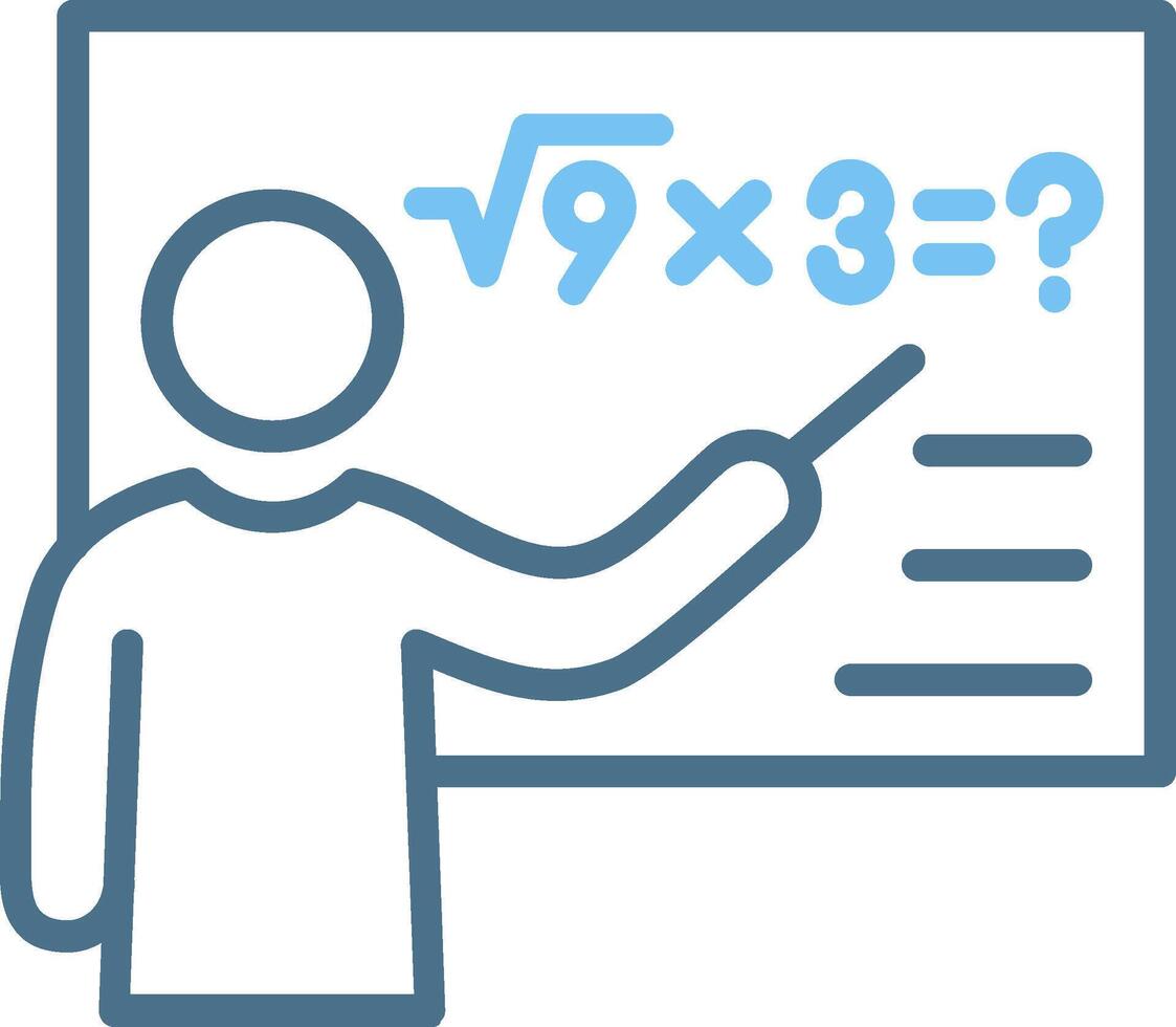 Mathematician Line Two Colour Icon Design vector