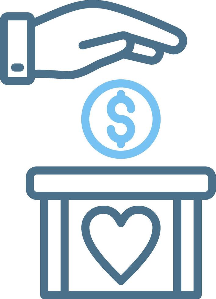 Donation Line Two Colour Icon Design vector