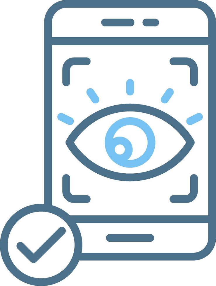 Eye Recognition Line Two Colour Icon Design vector