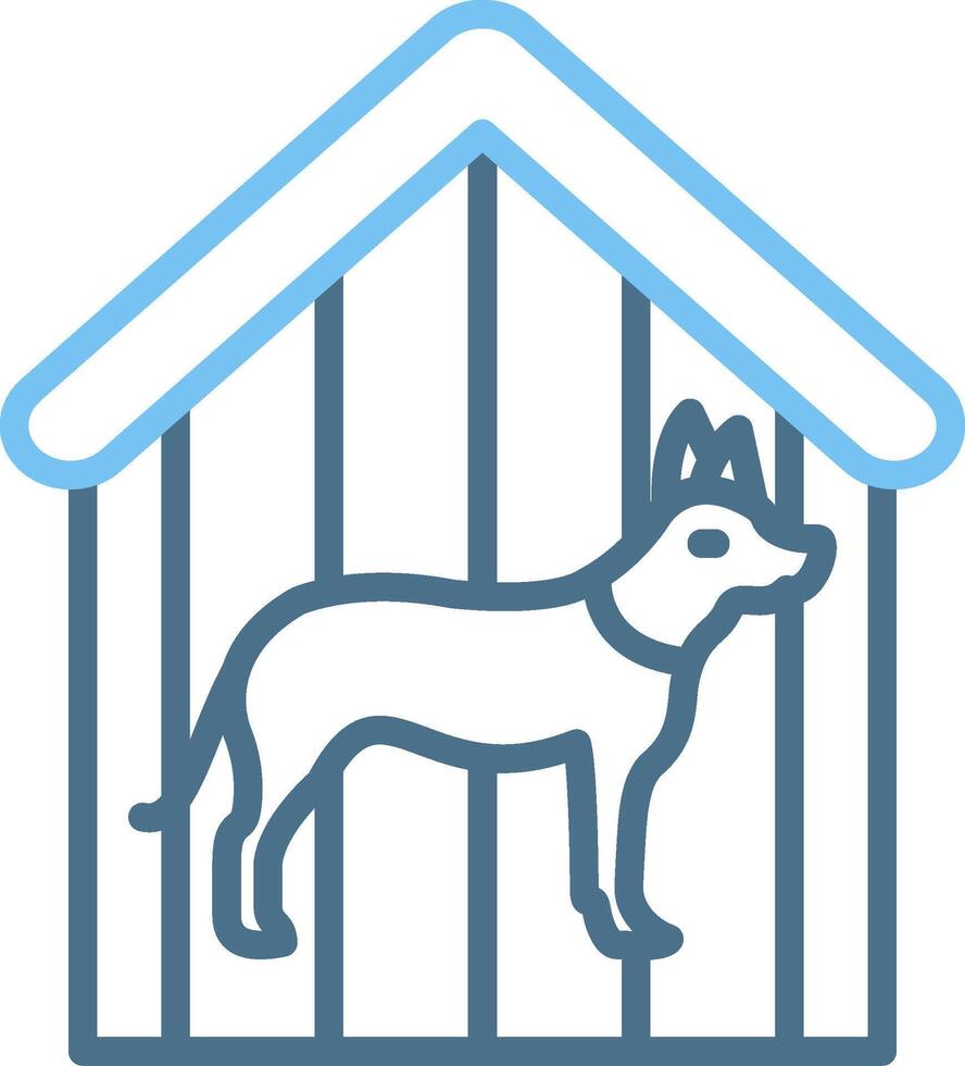 Dog Shelter Line Two Colour Icon Design vector
