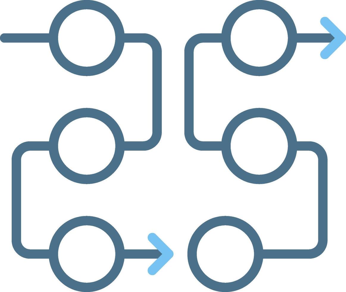 Flow diagram Line Two Colour Icon Design vector