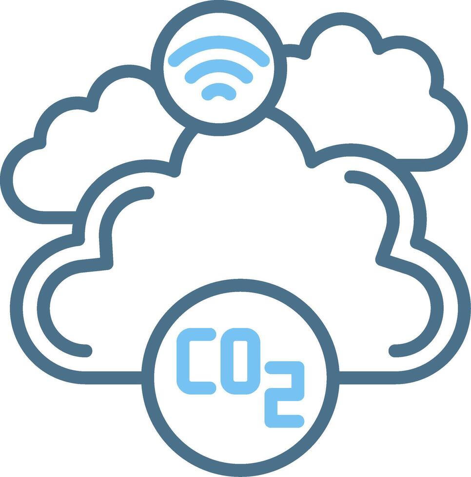 Co2 Line Two Colour Icon Design vector