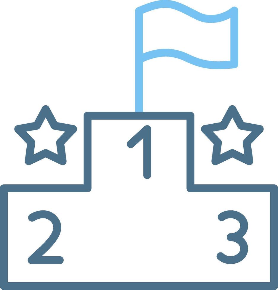 Podium Line Two Colour Icon Design vector