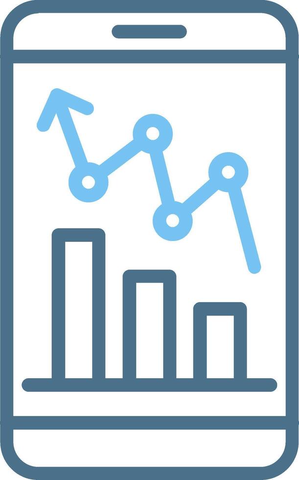 Trending Line Two Colour Icon Design vector