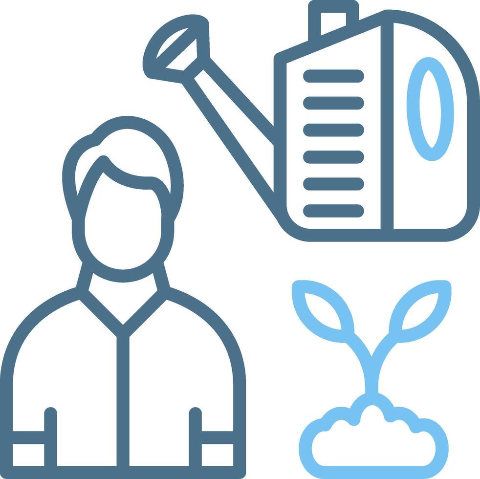 Watering Line Two Colour Icon Design vector