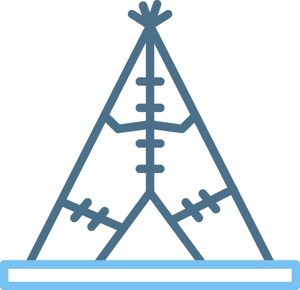 Tent Line Two Colour Icon Design vector