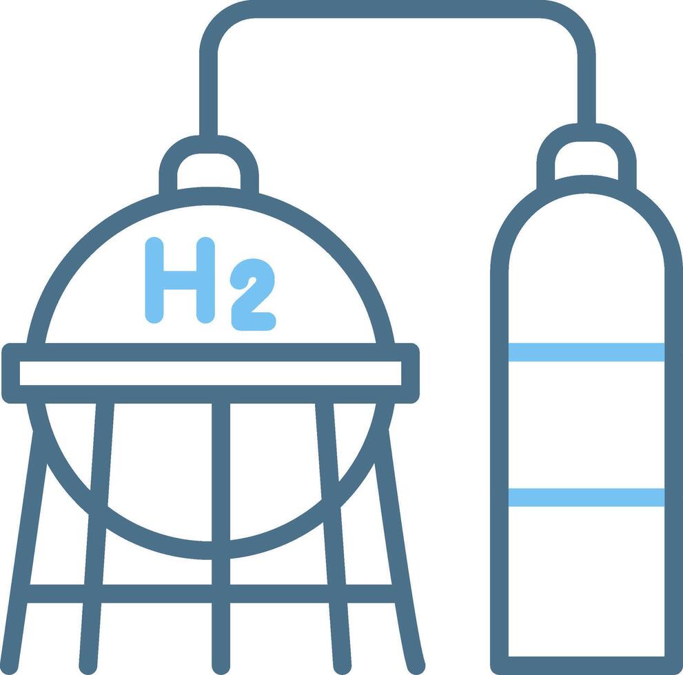 Hydrogen Line Two Colour Icon Design vector