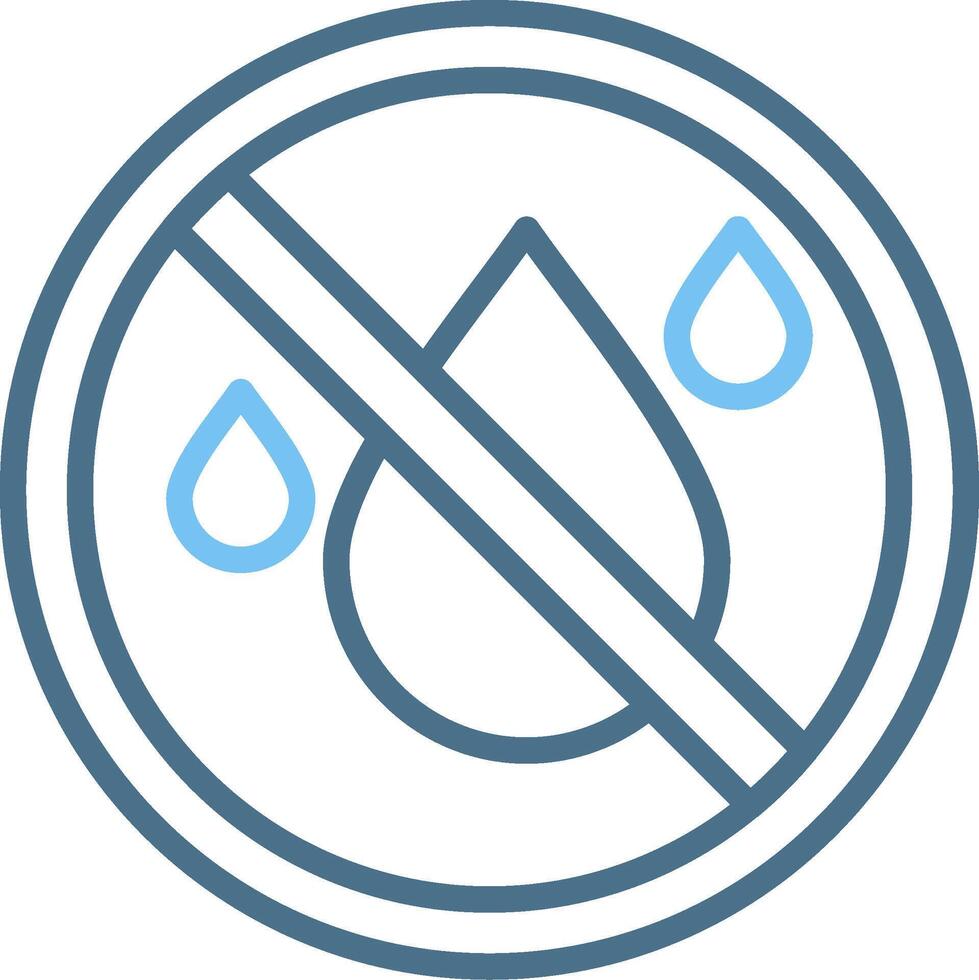 No Water Line Two Colour Icon Design vector