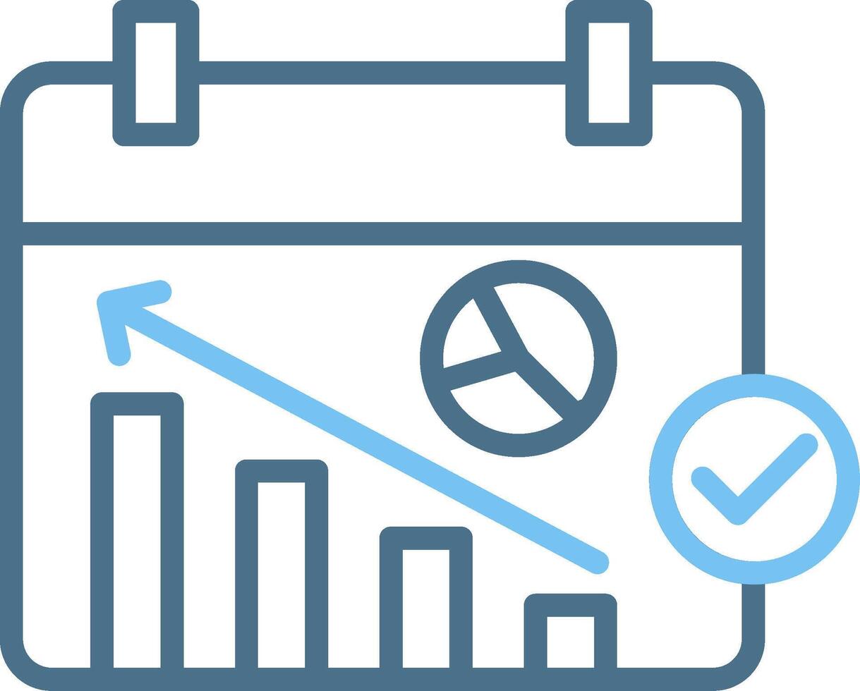 Data Analysis Line Two Colour Icon Design vector