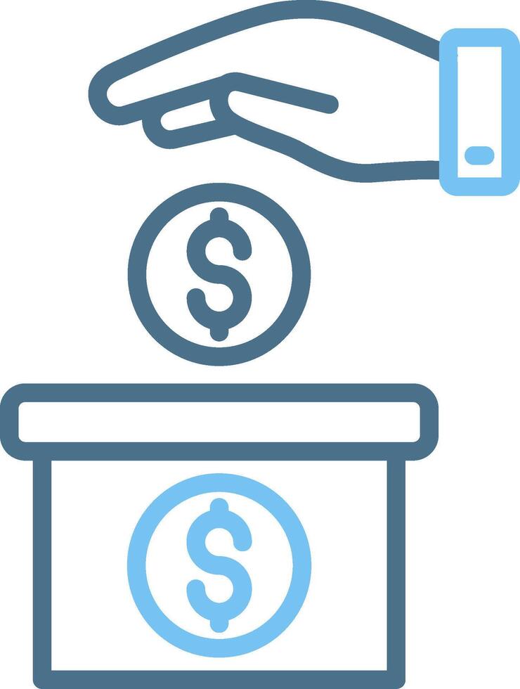 Deposit Line Two Colour Icon Design vector