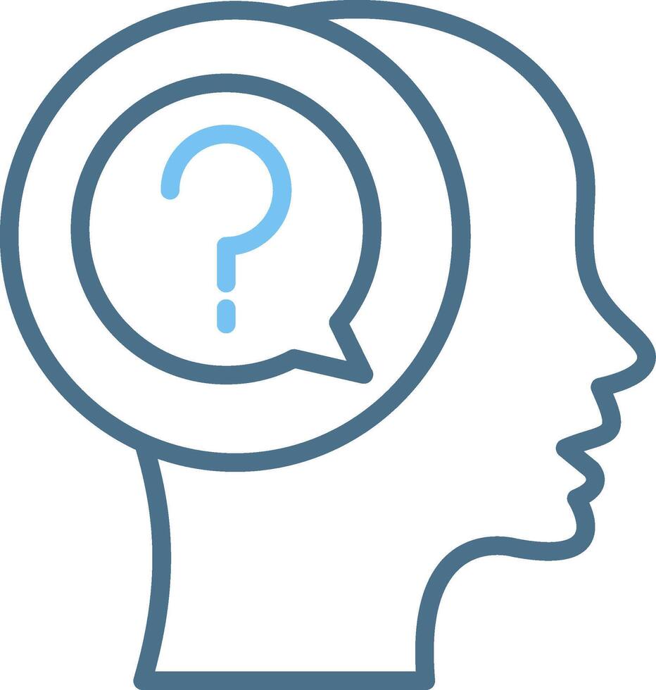Doubt Line Two Colour Icon Design vector