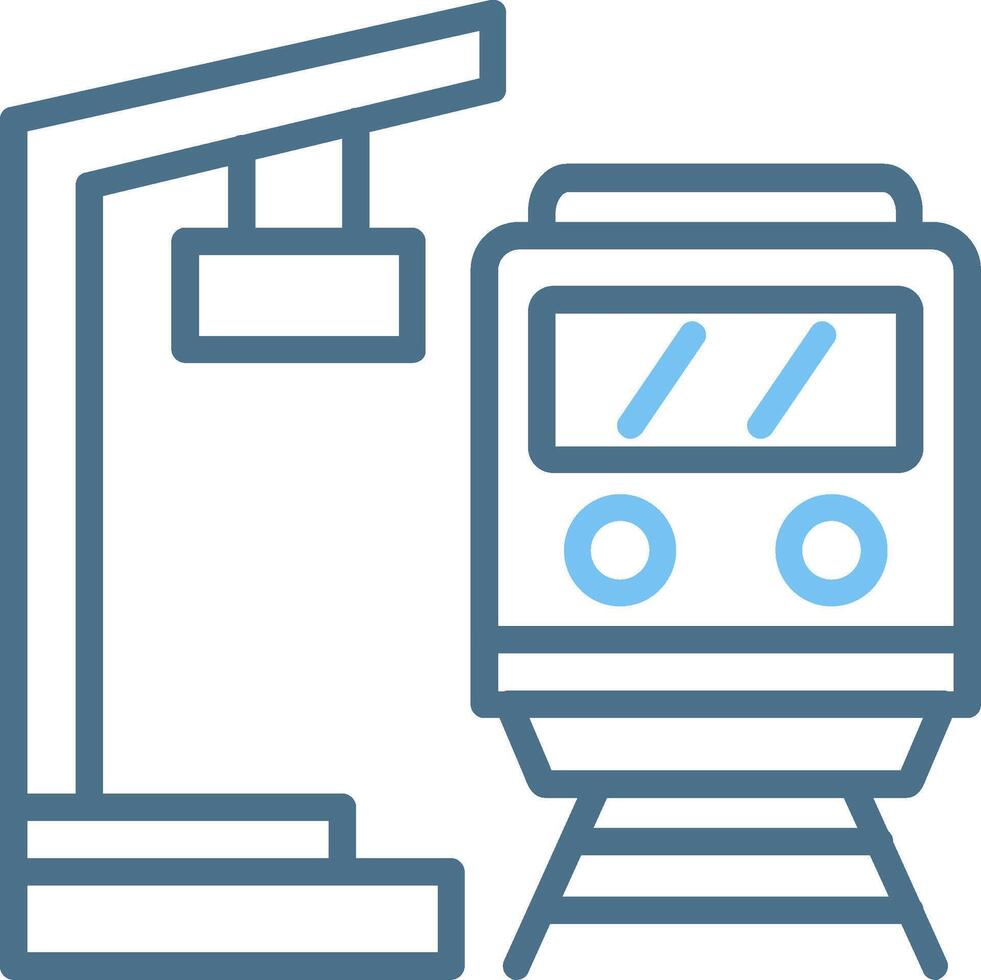 Platform Line Two Colour Icon Design vector