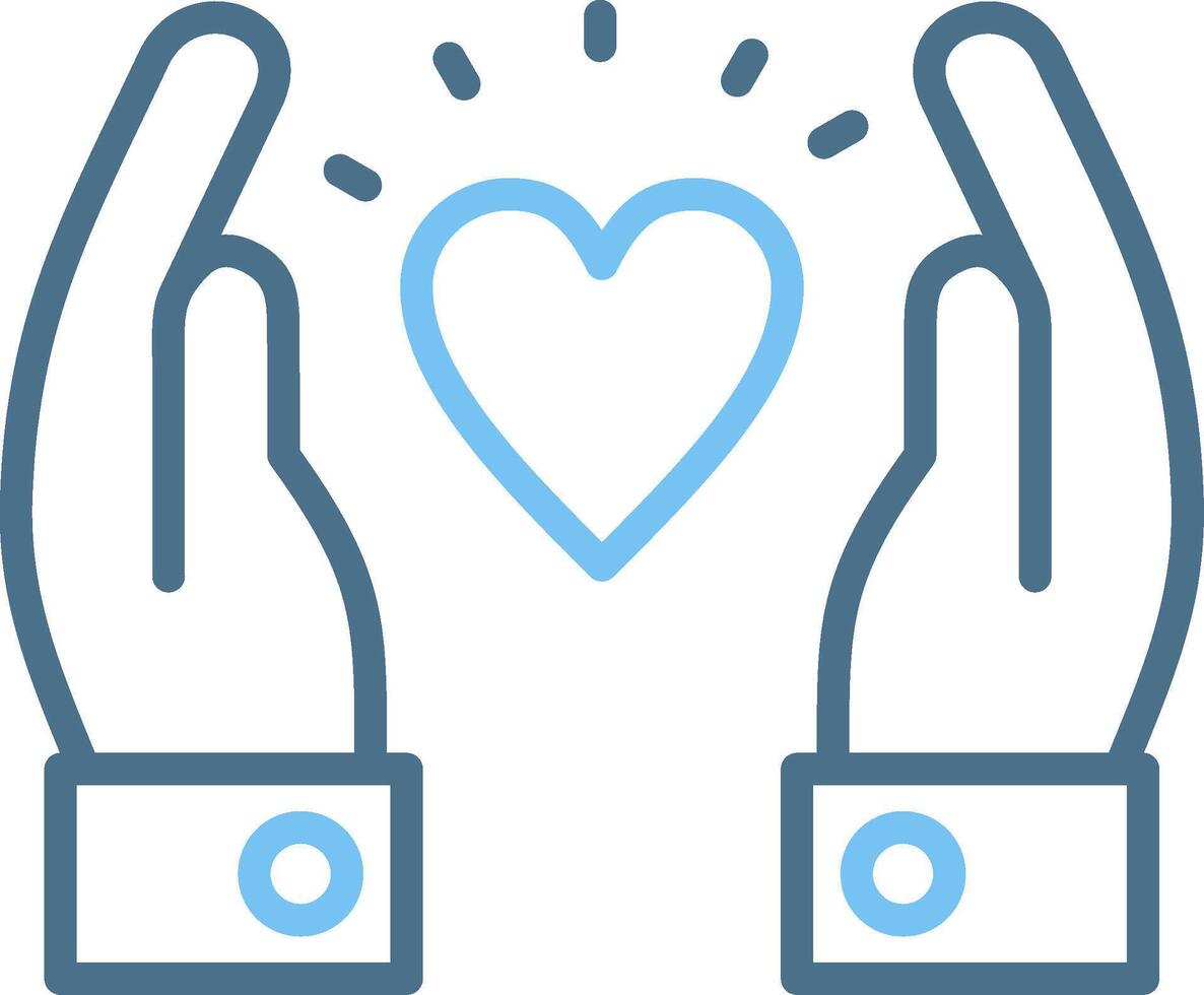 Respect Line Two Colour Icon Design vector