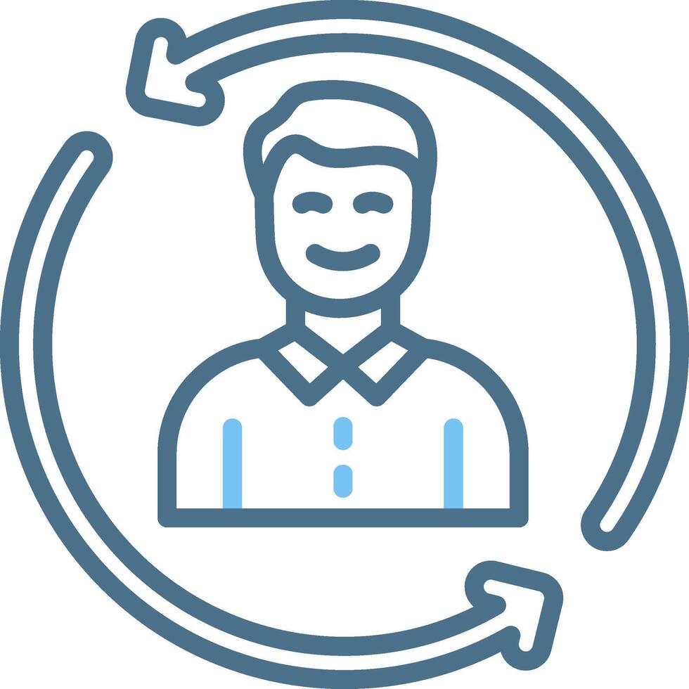 Rotation Line Two Colour Icon Design vector