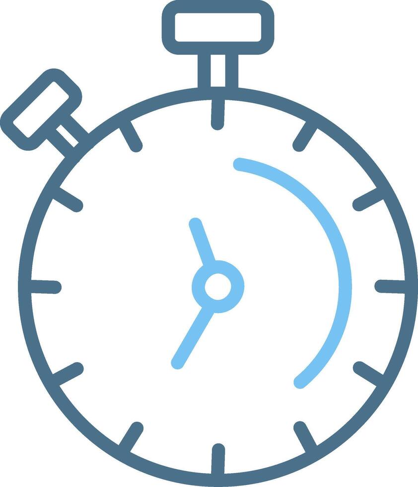 Stopwatch Line Two Colour Icon Design vector