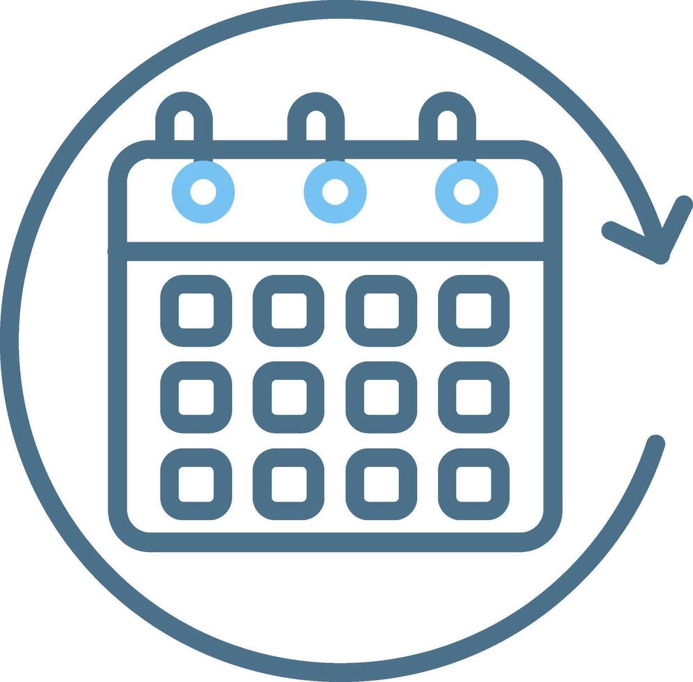 Renewal Line Two Colour Icon Design vector