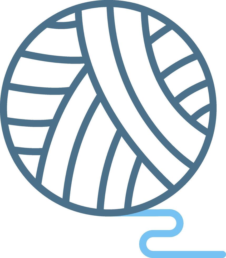 Wool Ball Line Two Colour Icon Design vector