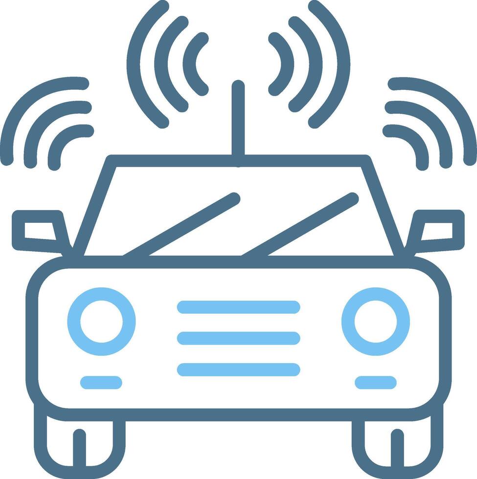 Autonomous Car Line Two Colour Icon Design vector