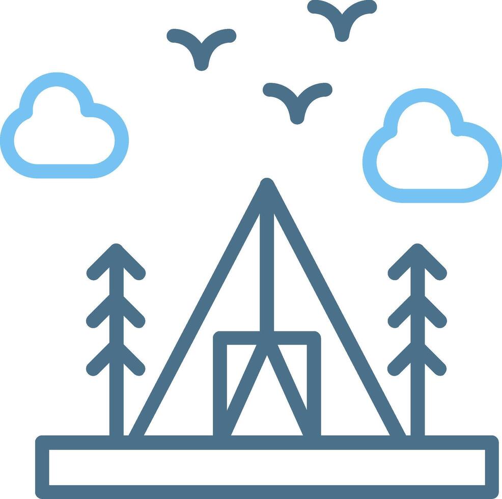 Camping Line Two Colour Icon Design vector