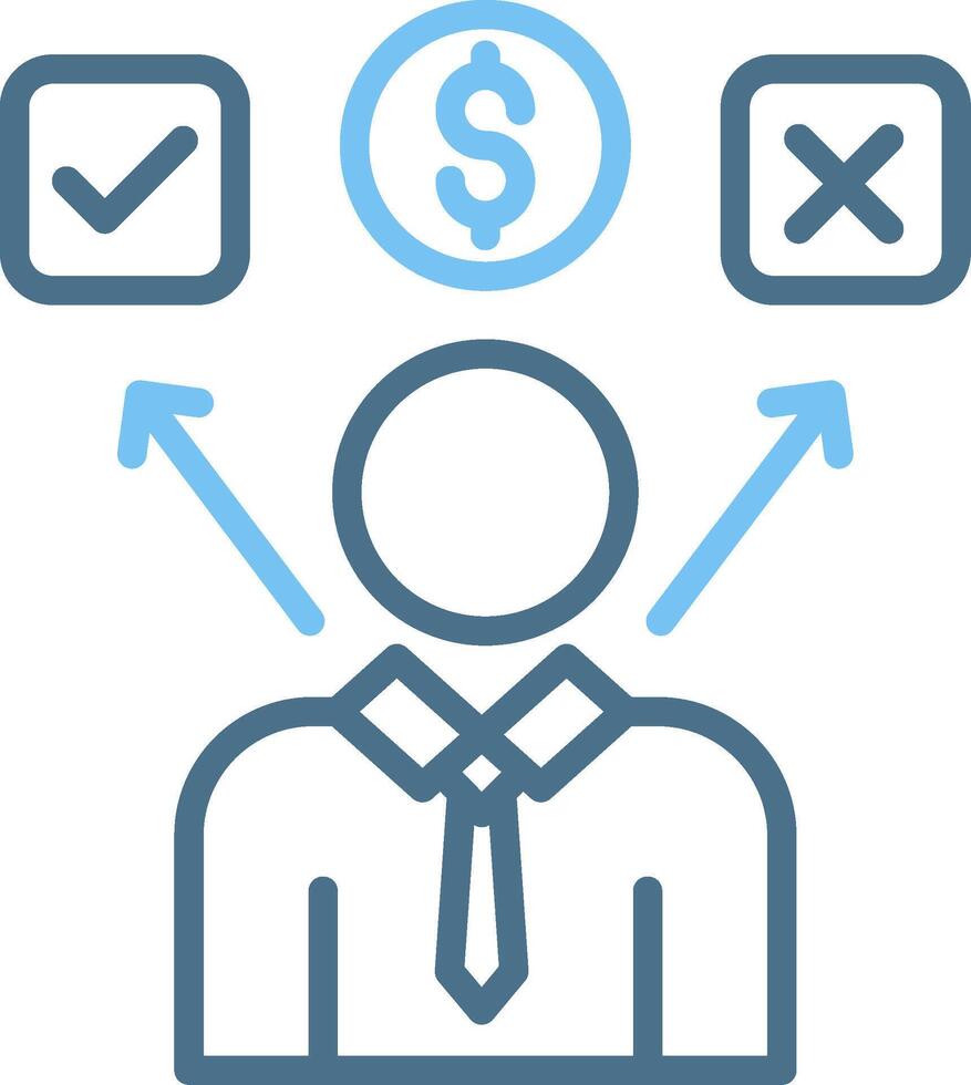Business choice Line Two Colour Icon Design vector