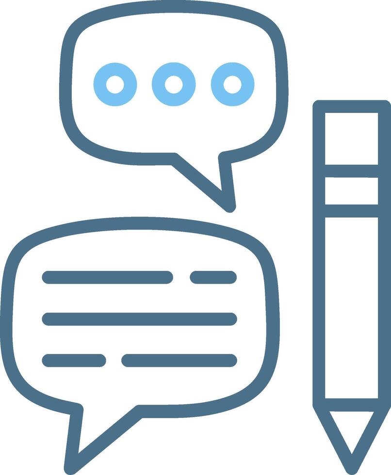 Writing Line Two Colour Icon Design vector