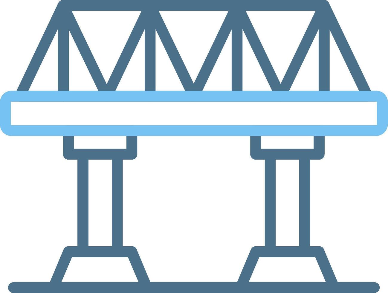 Bridge Line Two Colour Icon Design vector
