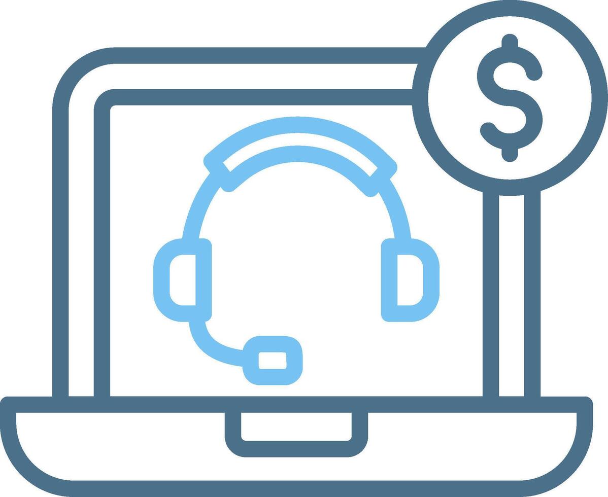 Customer Support Line Two Colour Icon Design vector