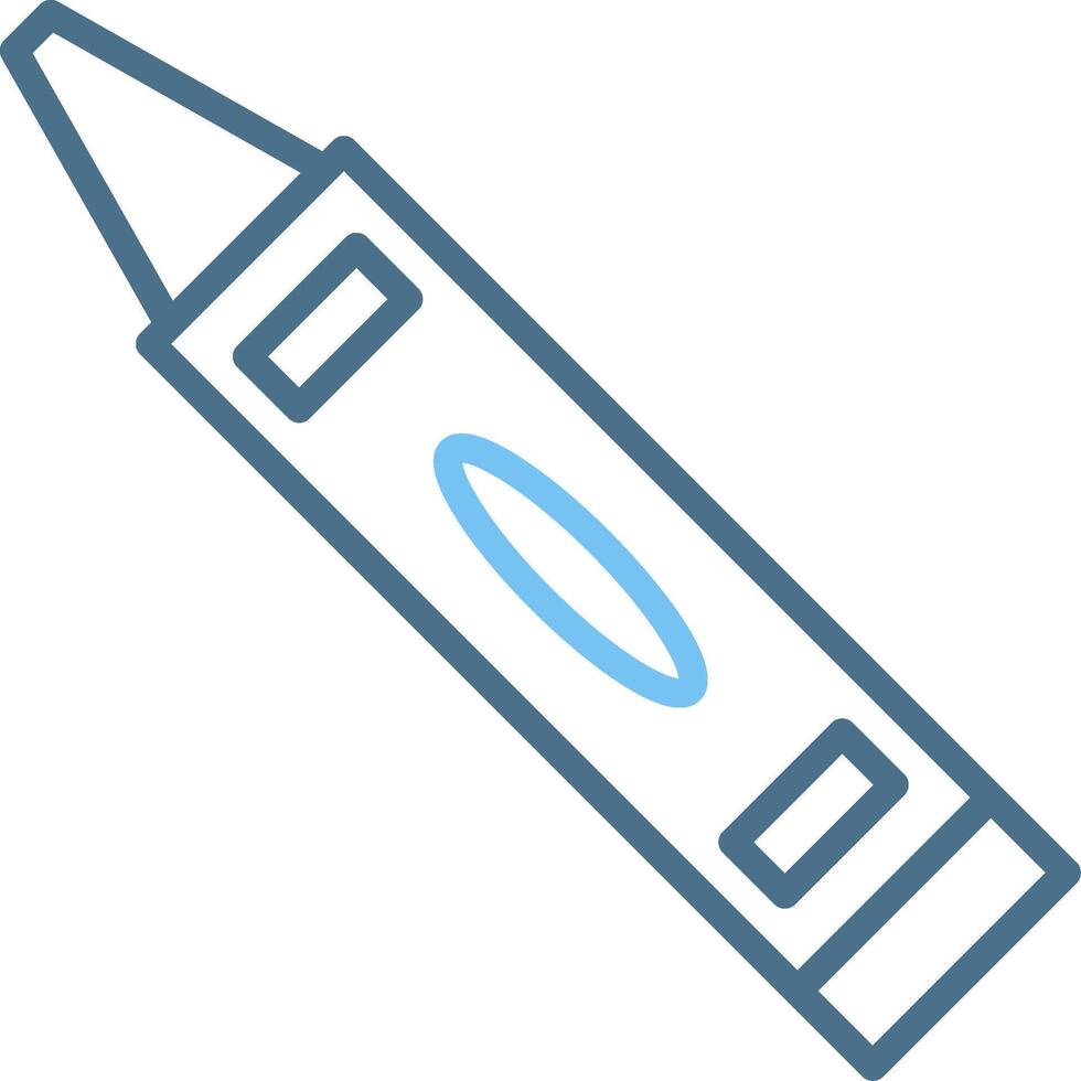 Crayon Line Two Colour Icon Design vector