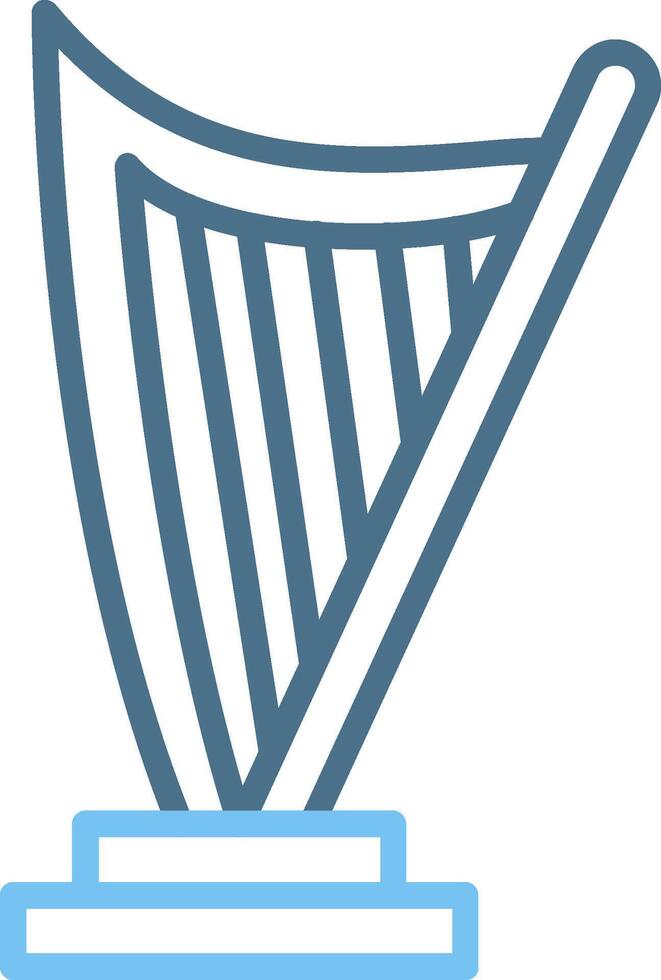 Harp Line Two Colour Icon Design vector