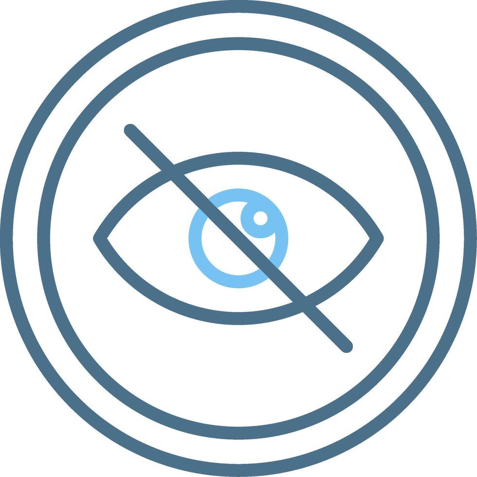 Hide Line Two Colour Icon Design vector