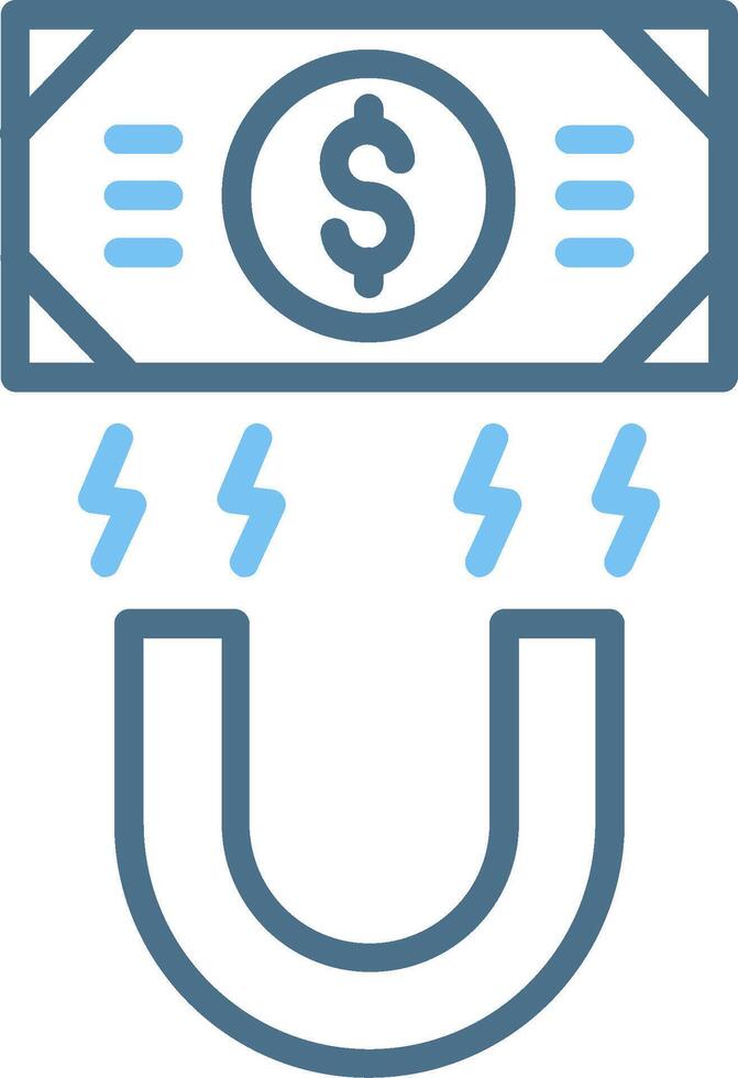 Money Magnet Line Two Colour Icon Design vector