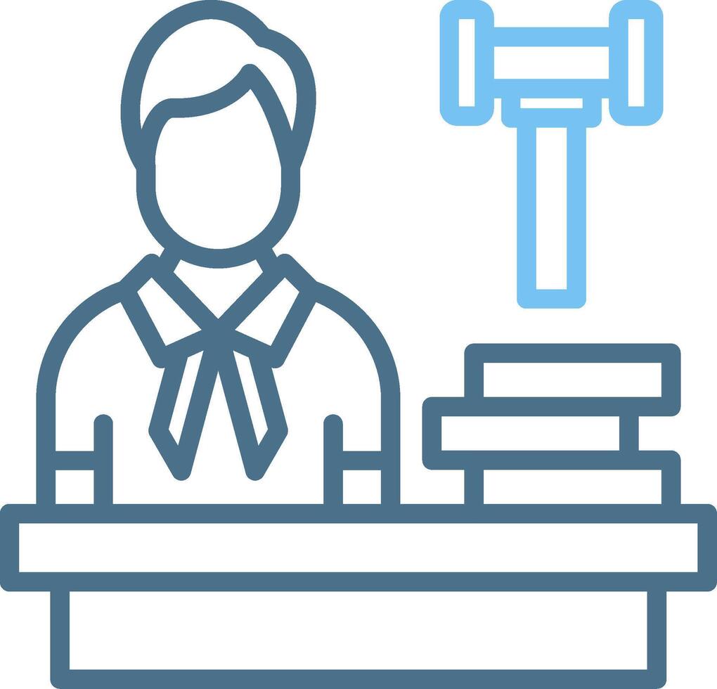 Male Judge Line Two Colour Icon Design vector
