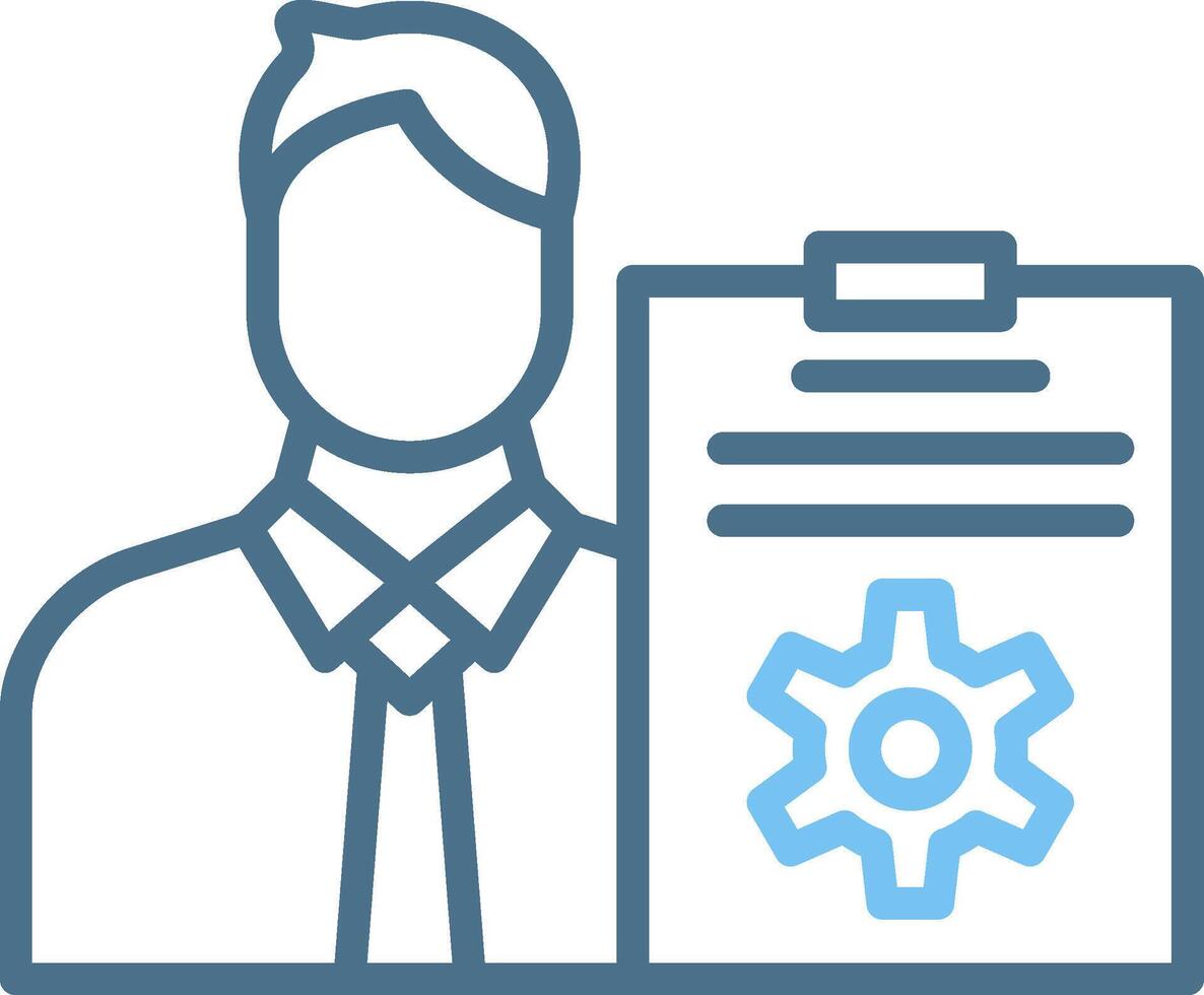 Project Manager Line Two Colour Icon Design vector