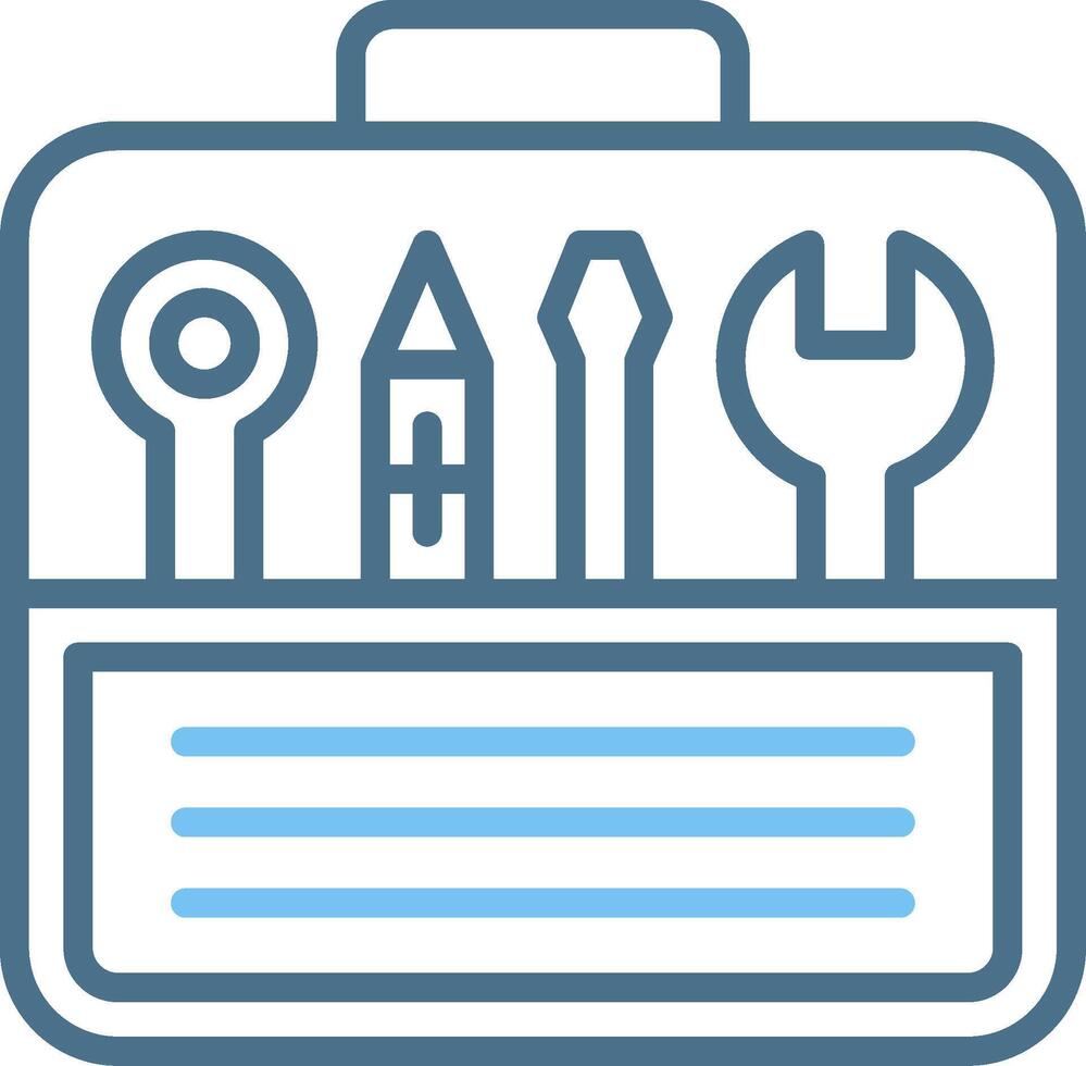 Tool Box Line Two Colour Icon Design vector