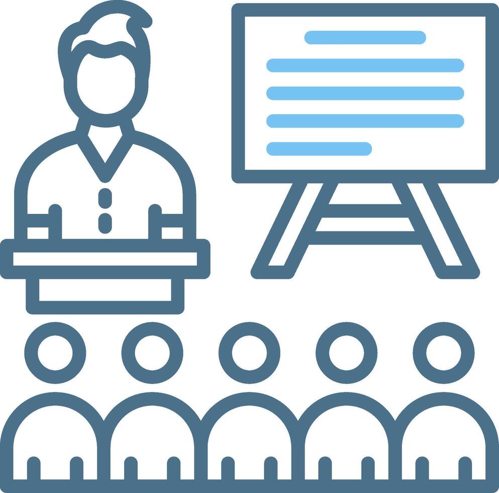 Training Line Two Colour Icon Design vector