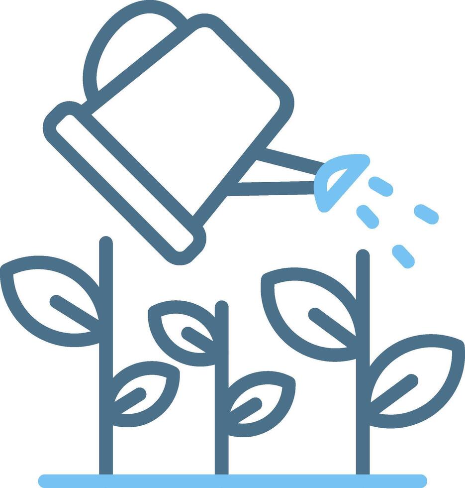 Watering Plants Line Two Colour Icon Design vector